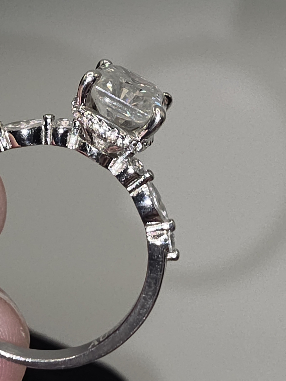 3ct Moissanite Radiant Cut 18k White Gold Over S925 AU750 Size 9 - Picture 7 of 8